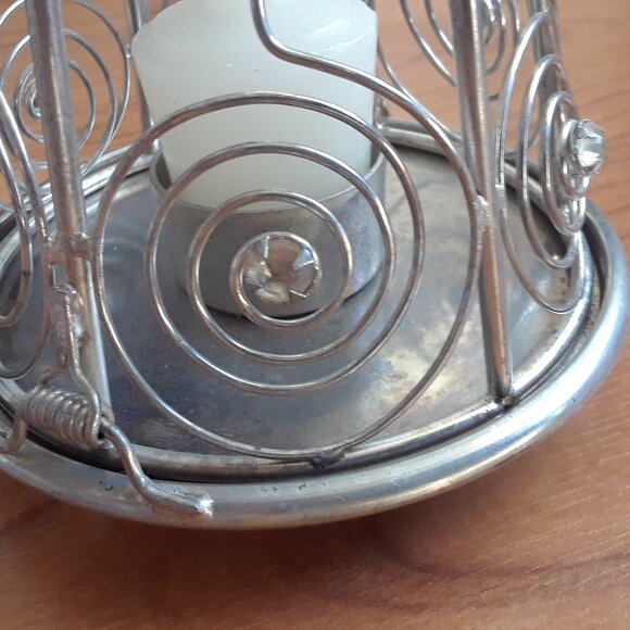 Silver Metal Christmas Tree Candle Holder - Picture 2 of 12